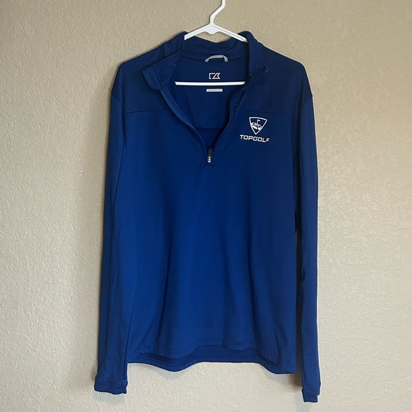 Men’s M Top Golf Blue Pull Over Jacket - Picture 2 of 10